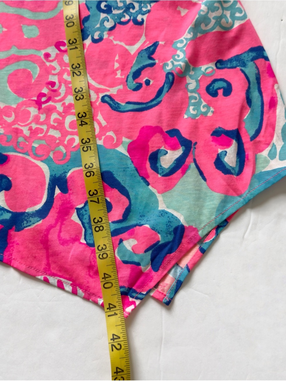 Lilly Pulitzer Melle Trapeze Dress Womens Large Pink Blue Coral I’m So Jelly - Picture 10 of 11